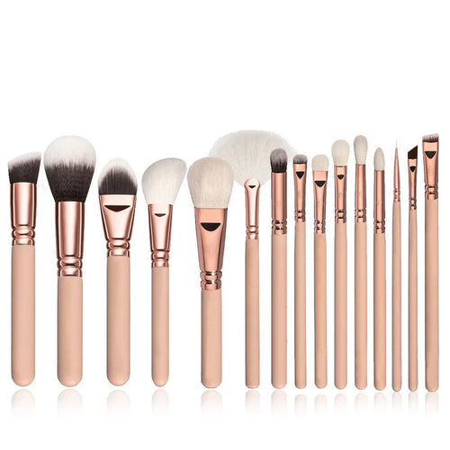 15-Piece Rose Gold Makeup Brush Set